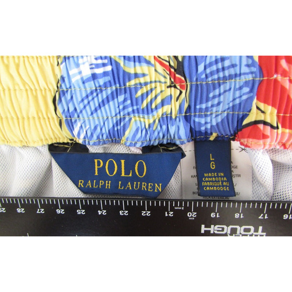 POLO RALPH LAUREN MEN'S SWIM SHORTS TRUNKS SIZE L HAWAIIAN FLORAL ALOHA PONY - Picture 5 of 8